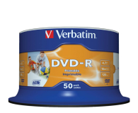 VERBATIM DVD-R 16x 4.7GB 50P CB PRINTABLE 43533 - 29684 - zdjęcie 1